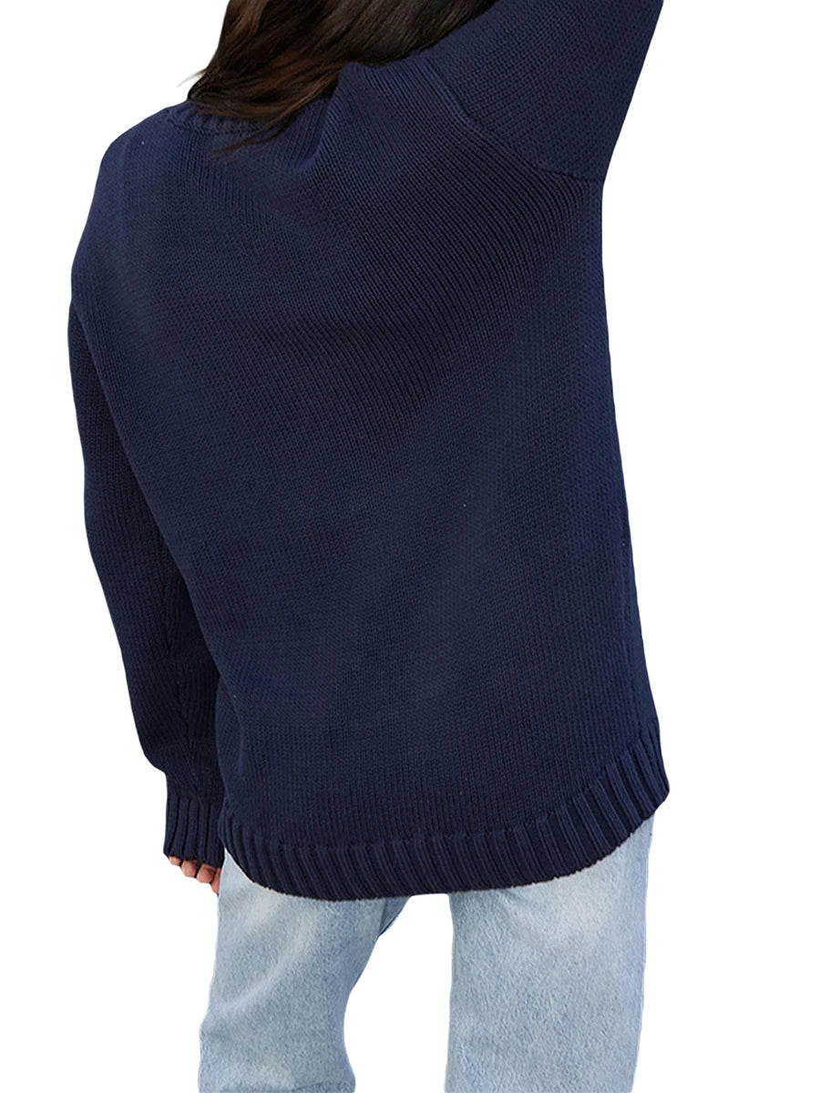 Women American Retro Sweater Long Sleeve