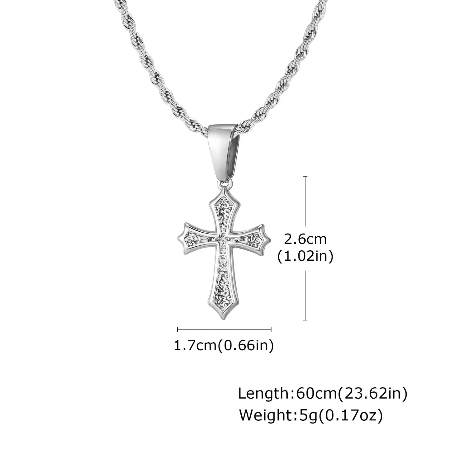 Cross Pendant Necklace for Men Boys,50/55/60cm