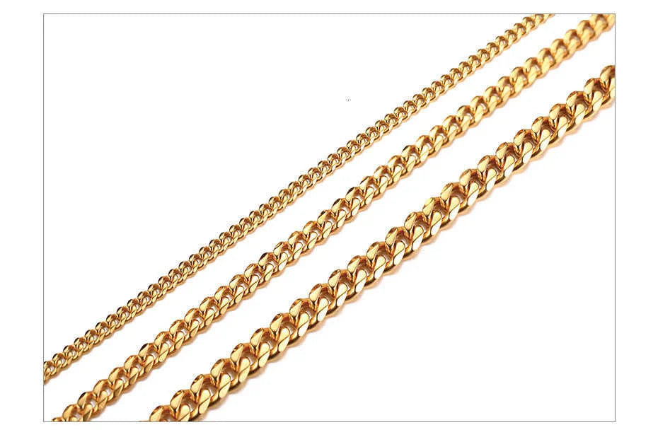 3/5/7/9/11MM Cuban Chain Necklaces for Men