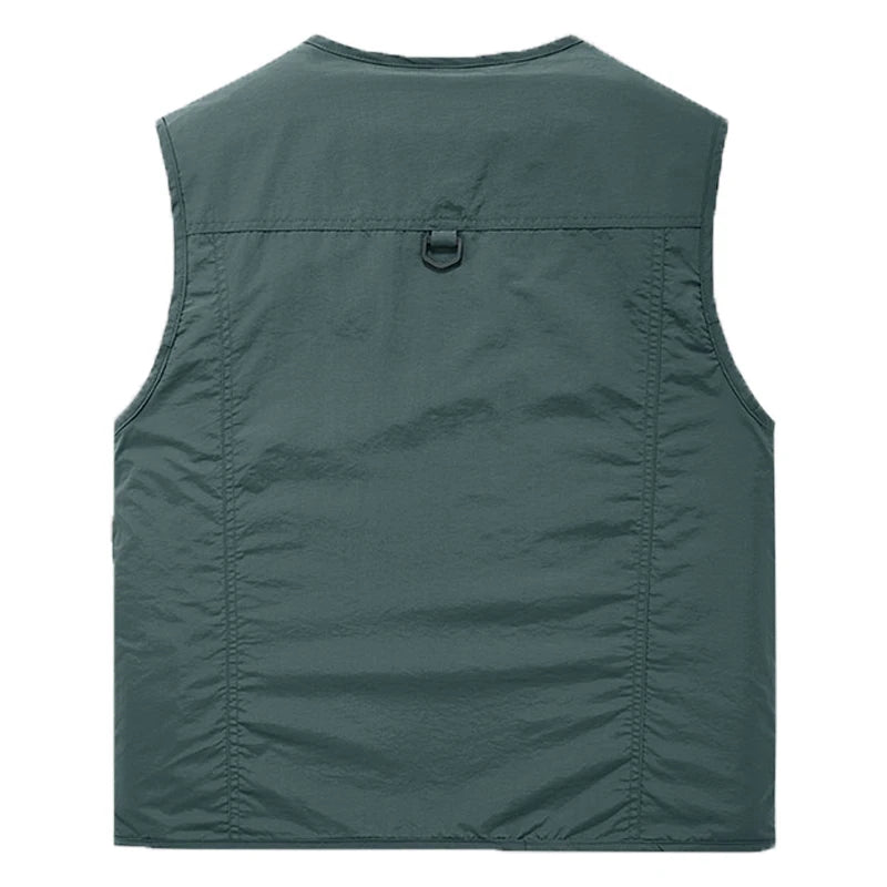 Sleeveless Many Pocket Stand Collar Vest Jackets Men