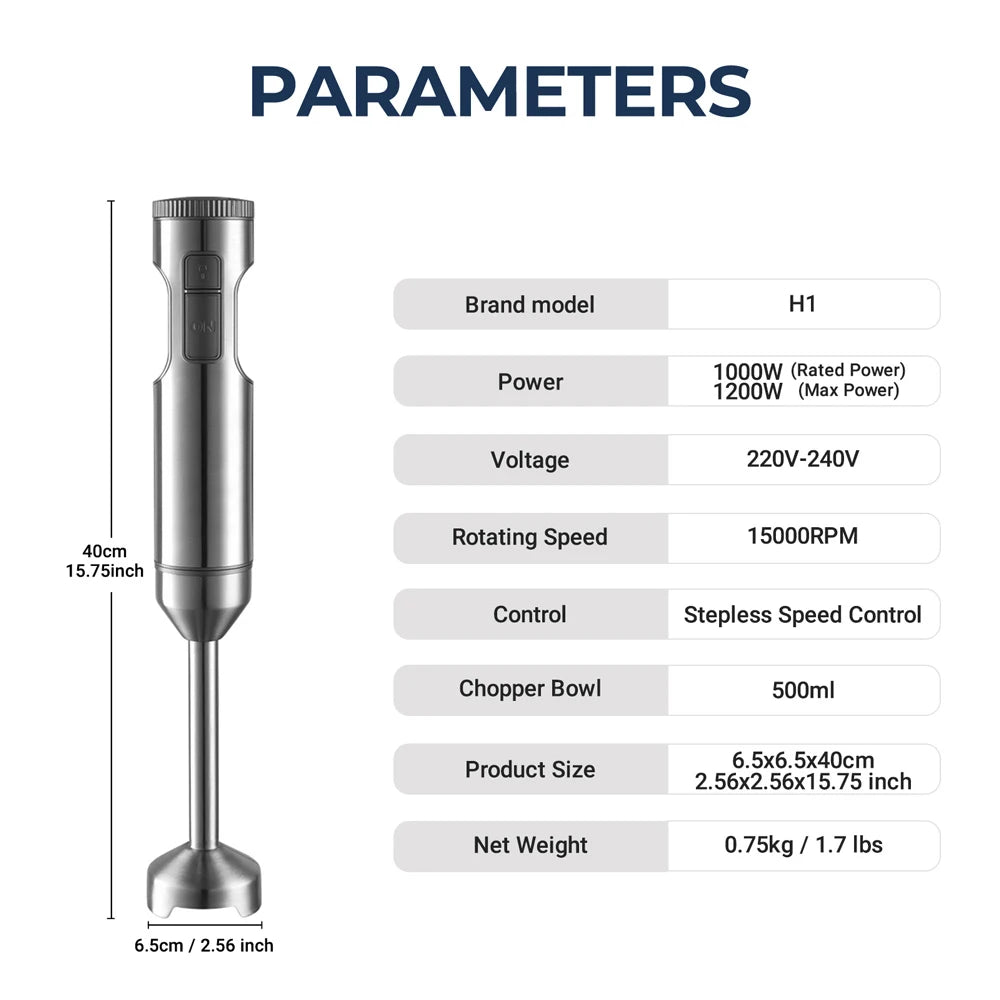 MIUI Stainless Steel Stick Food Mixer