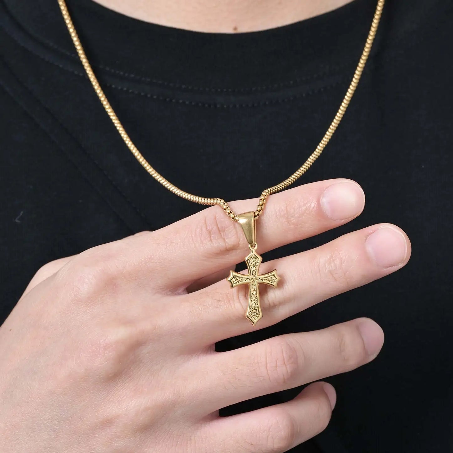 Cross Pendant Necklace for Men Boys,50/55/60cm