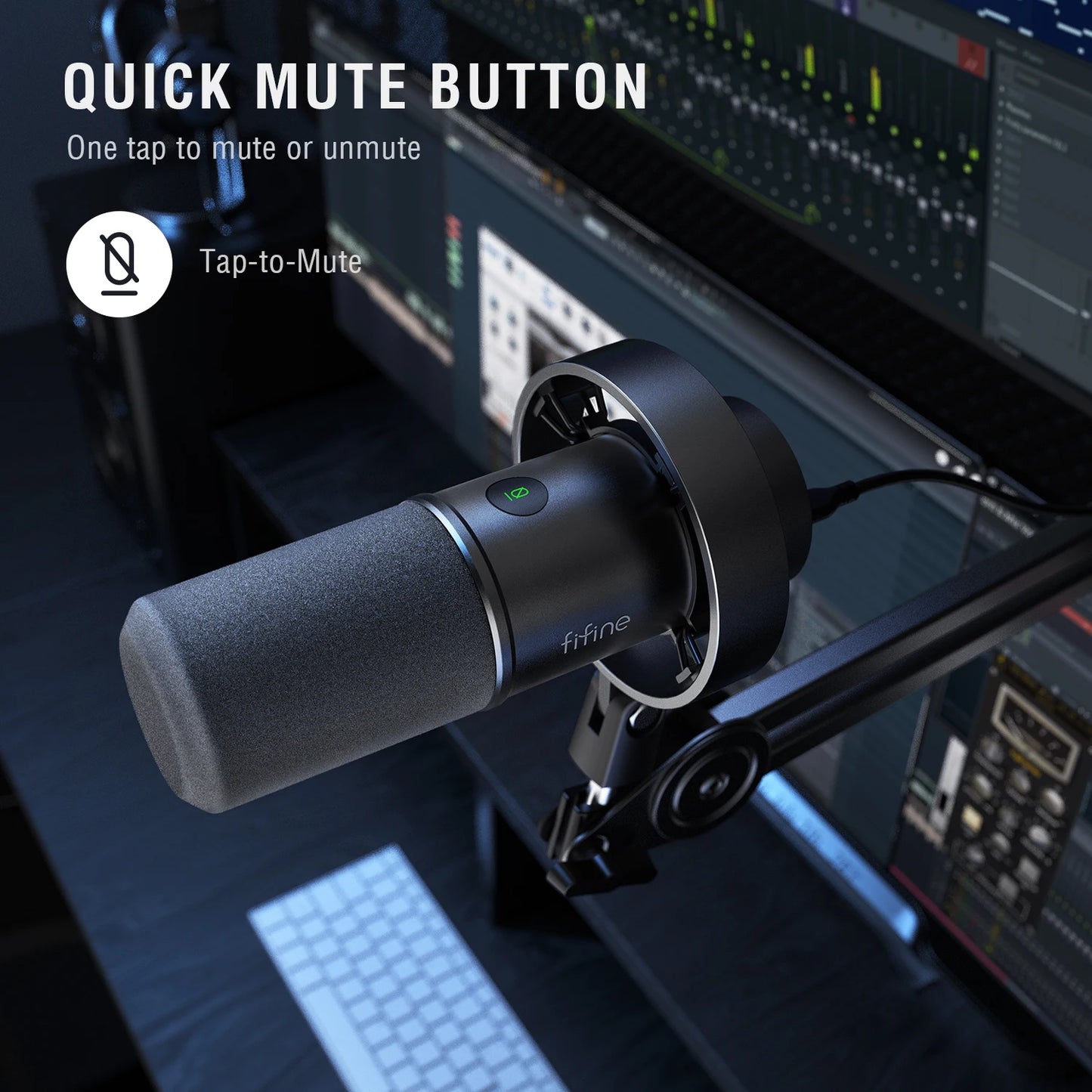 FUSB/XLR Microphone with Gain Knob/Touch-mute