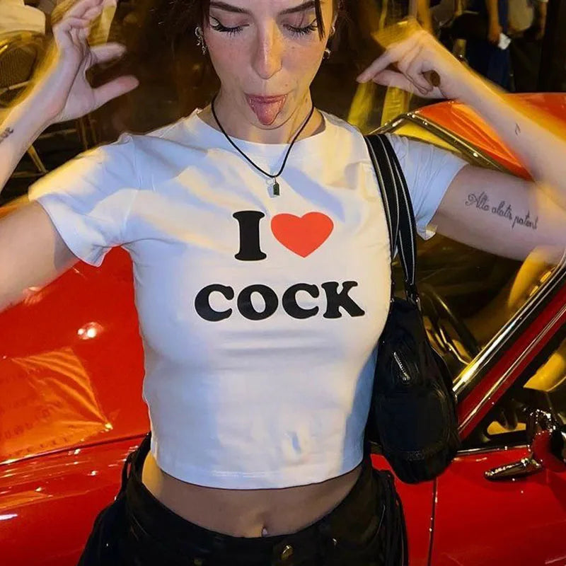 2000s Aesthetic I Love Cock Letter