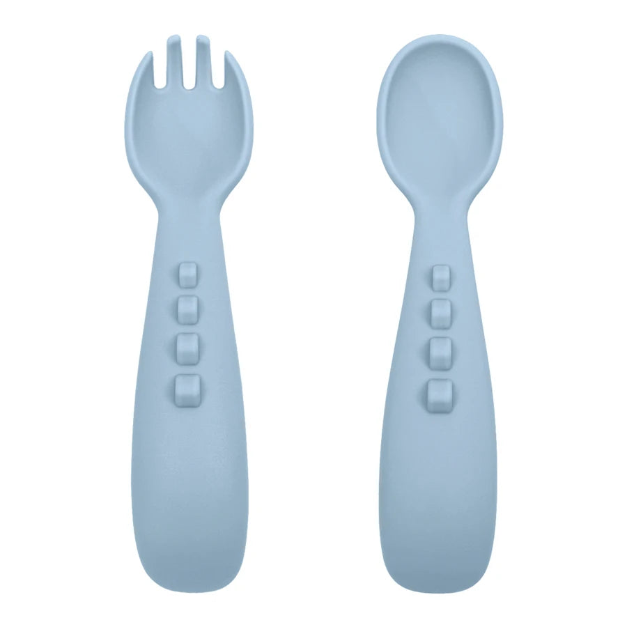 2PCS Silicone Baby Spoons, Fork