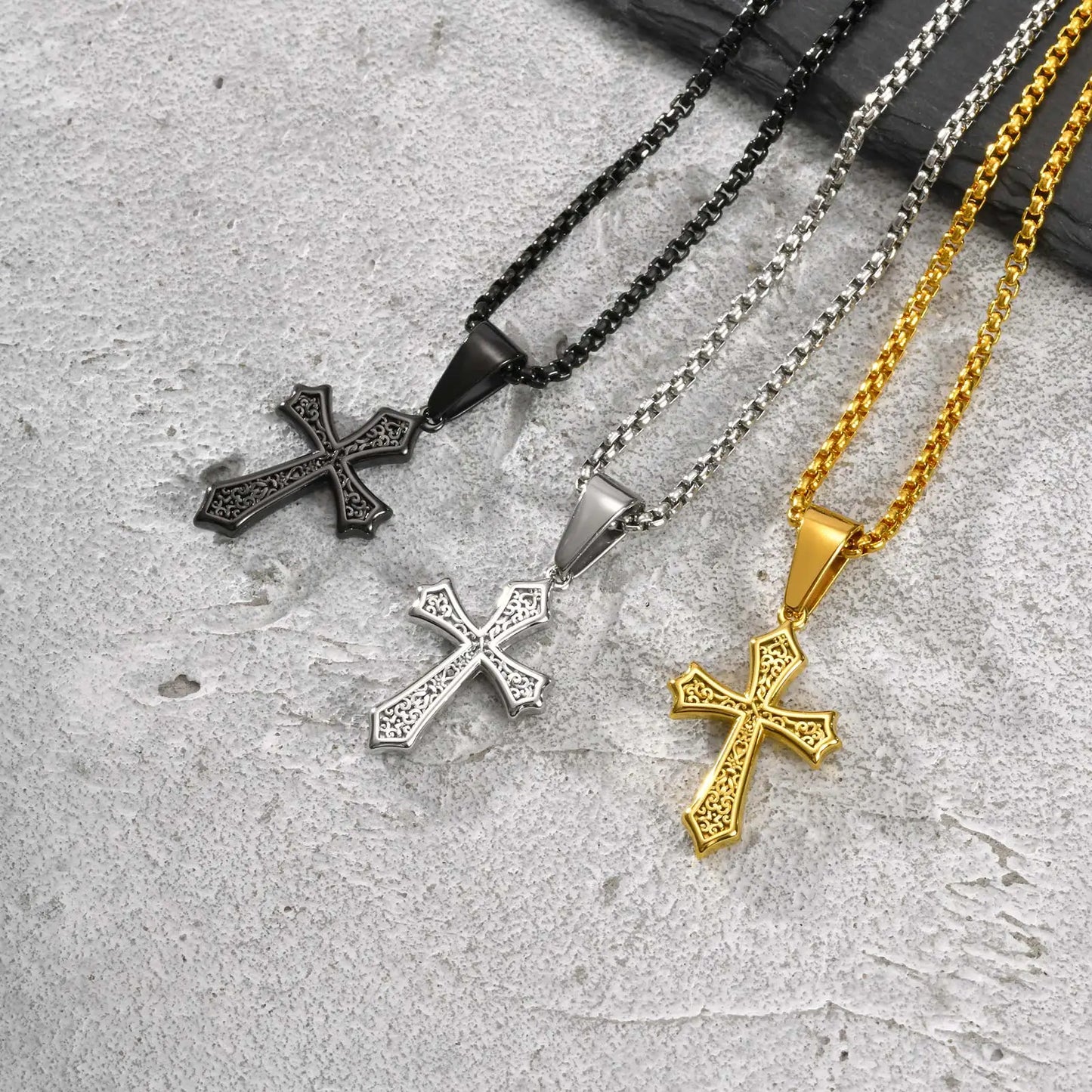 Cross Pendant Necklace for Men Boys,50/55/60cm