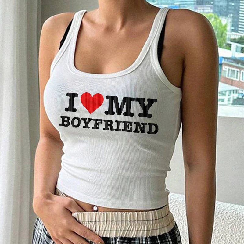 2000s Crop Top I Love MY BOYFRIEND