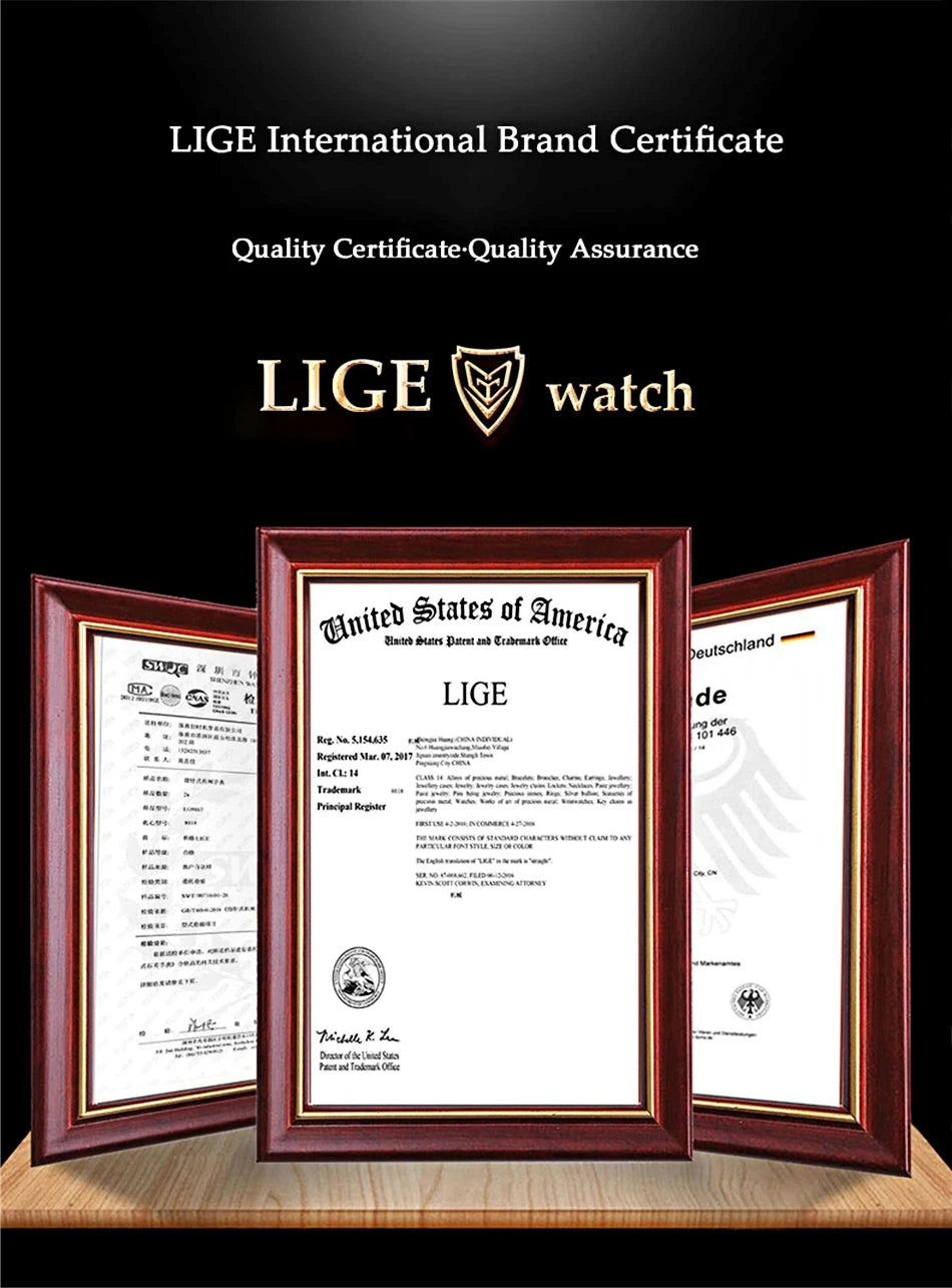LIGE Square Man Watch