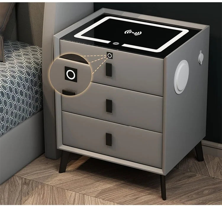 Smart Bedside Table with Wireless Charging