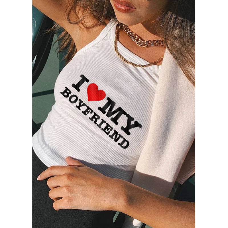 2000s Crop Top I Love MY BOYFRIEND