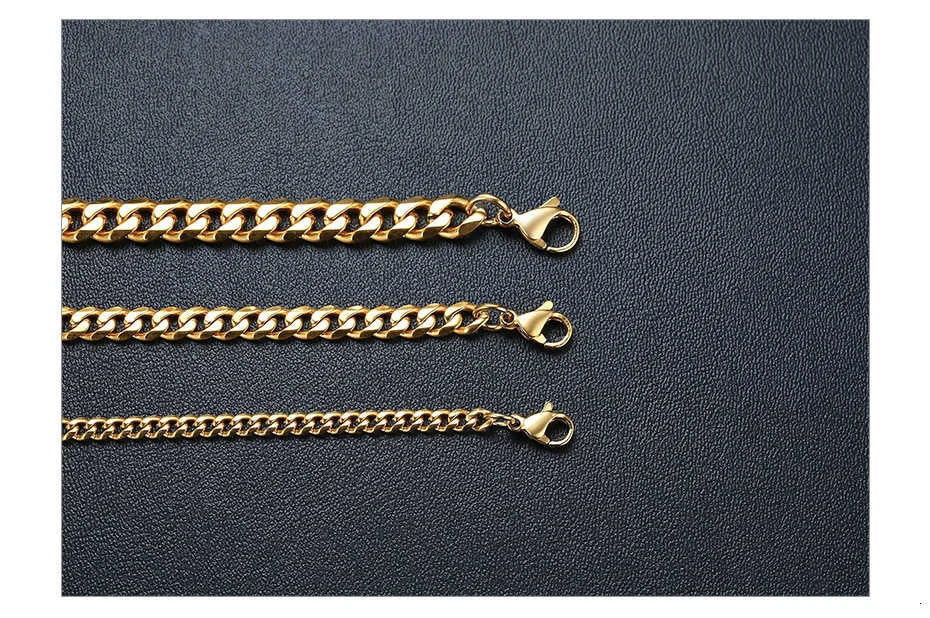 3/5/7/9/11MM Cuban Chain Necklaces for Men