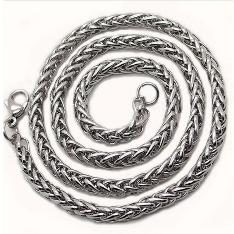 HNSP Stainless Steel Double Chain Cross Necklace