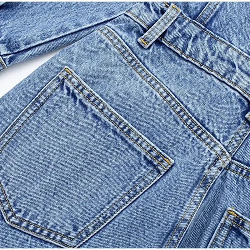 Long Sleeve Denim Jumpsuit