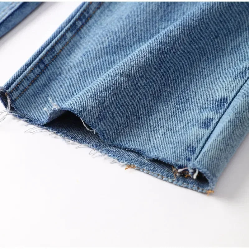 Long Sleeve Denim Jumpsuit