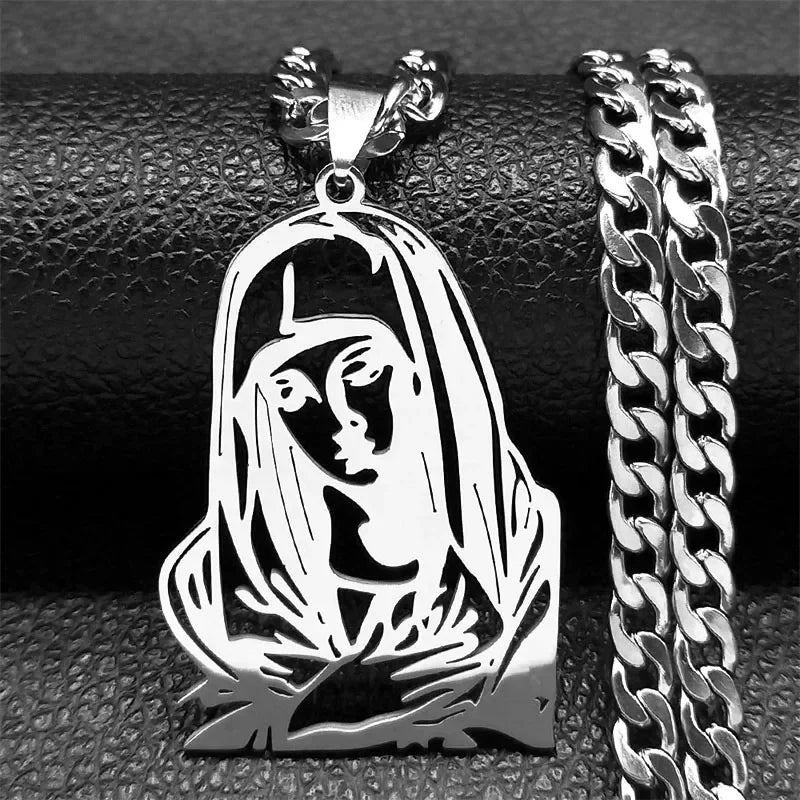 Hip Hop Punk Crown of Thorns Jesus Cross Necklace