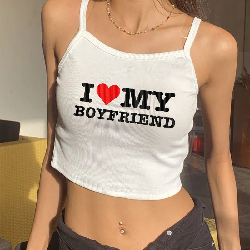 2000s Crop Top I Love MY BOYFRIEND