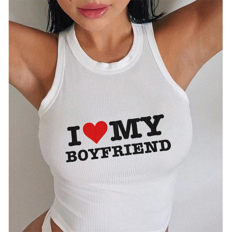 2000s Crop Top I Love MY BOYFRIEND