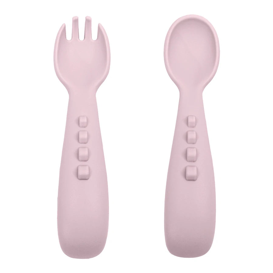 2PCS Silicone Baby Spoons, Fork