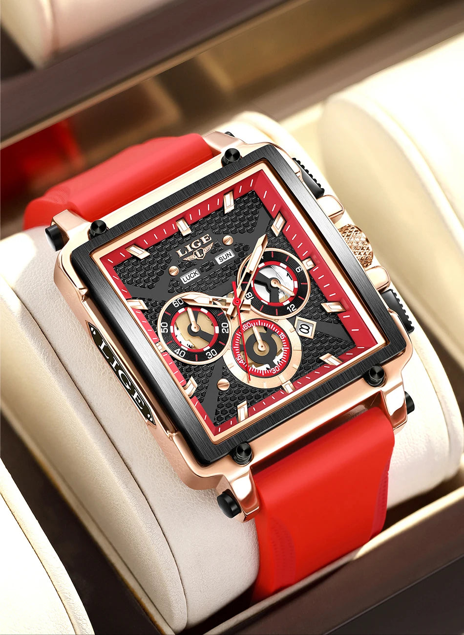 LIGE Square Man Watch