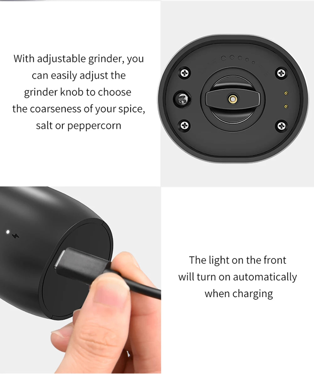 USB rechargeable electric pepper grinder