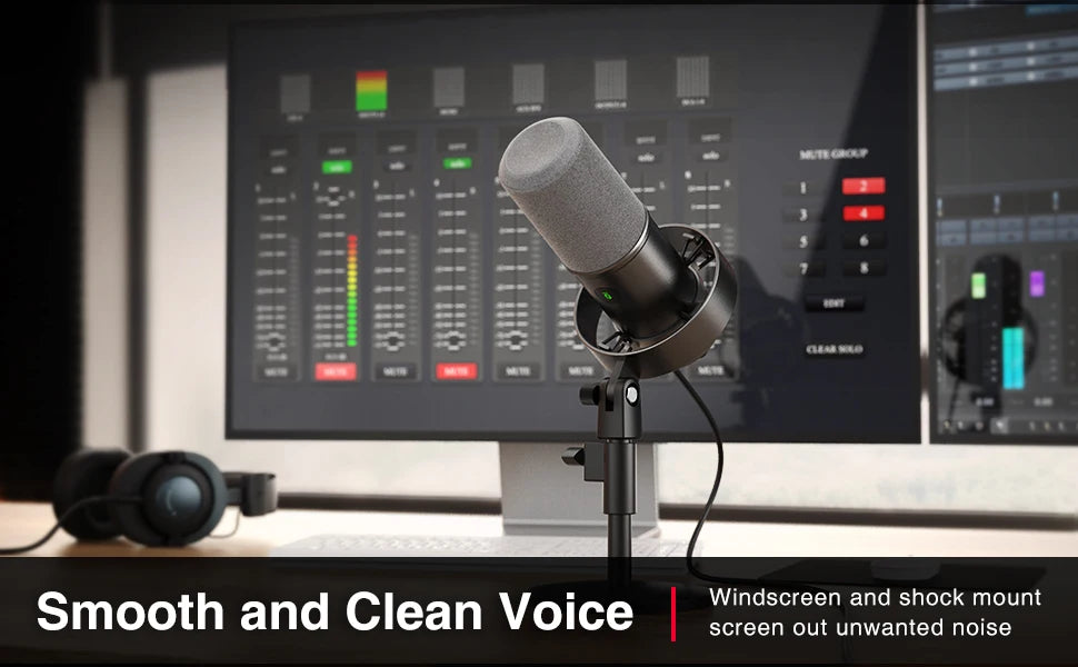 FUSB/XLR Microphone with Gain Knob/Touch-mute