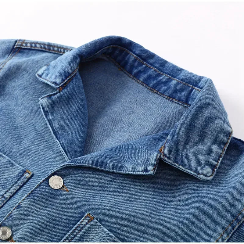 Long Sleeve Denim Jumpsuit