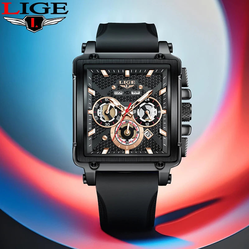 LIGE Square Man Watch