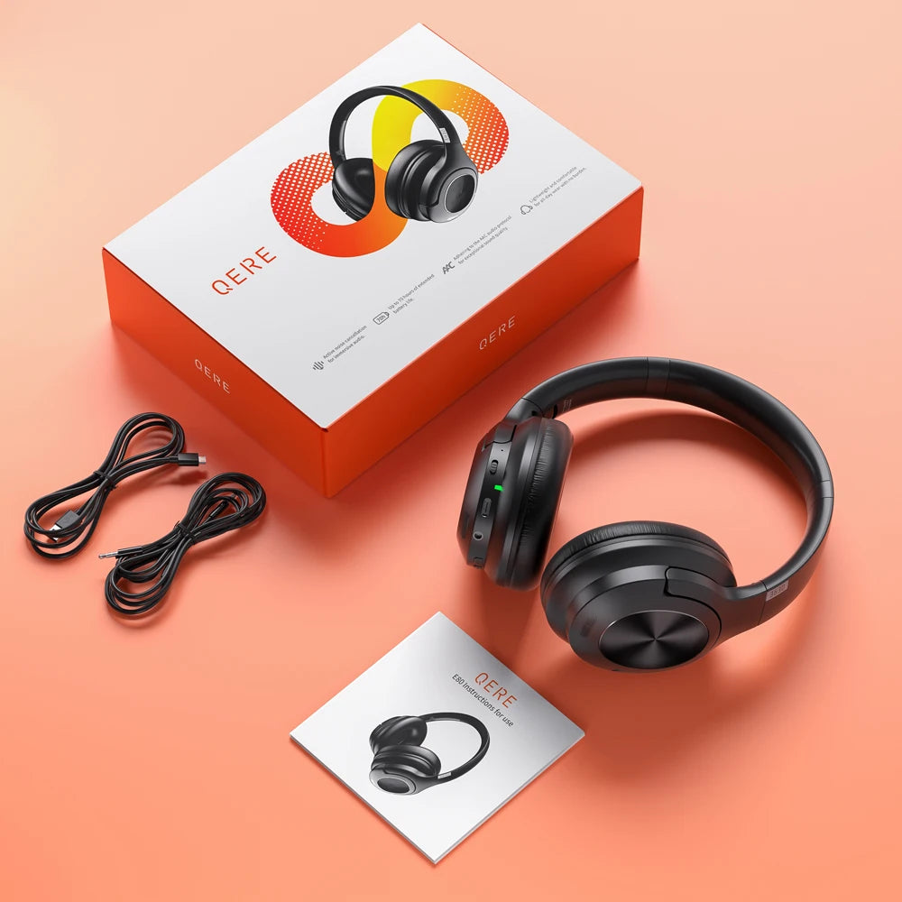 Wireless bluetooth headset QERE E80 Earphone 5.3 ANC Noise Cancellation