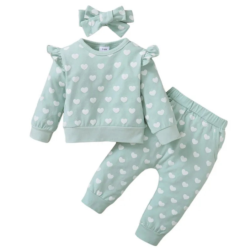 Autumn Newborn Baby Girl Pant Set