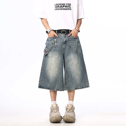 Summer New Mens Oversized Wide Shorts