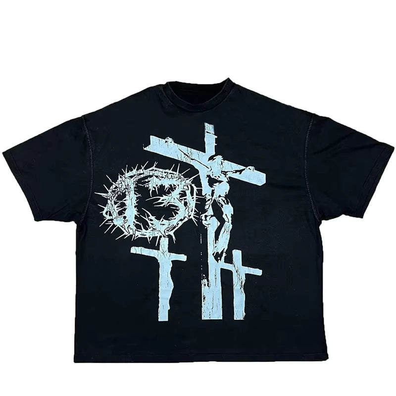 Streetwear Y2K Cotton T-shirt Harajuku Oversized T-shirt