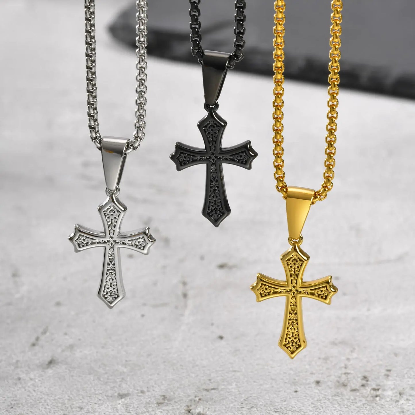 Cross Pendant Necklace for Men Boys,50/55/60cm