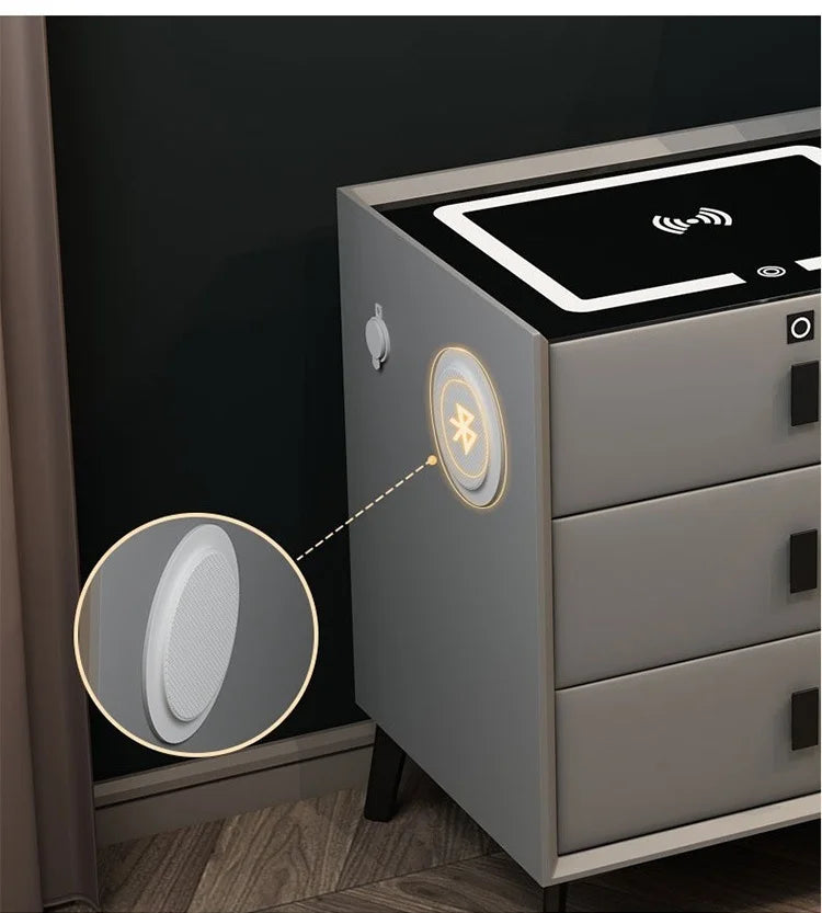 Smart Bedside Table with Wireless Charging