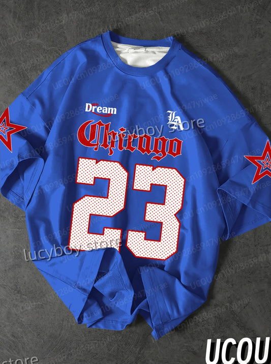 Men Polyester Chicago 23 Graphic Tee Men T-Shirt