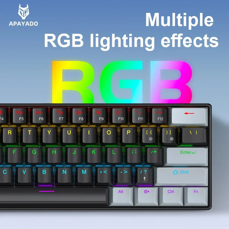 K61 61-keys Wired Mechanical Keyboard,Type-C