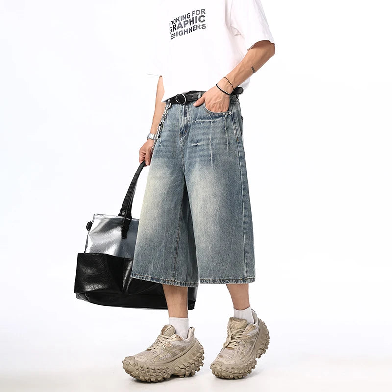 Summer New Mens Oversized Wide Shorts