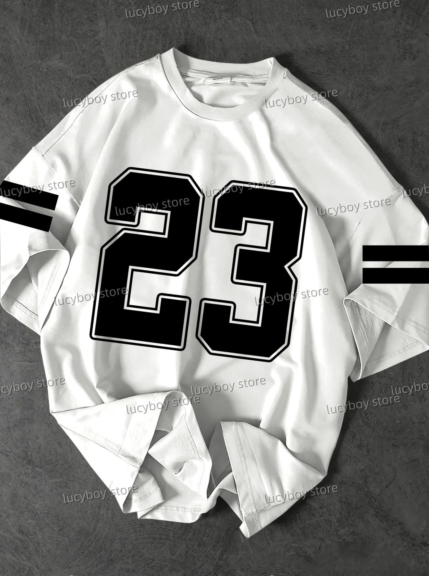 NO.23 Print  American Style T-Shirt