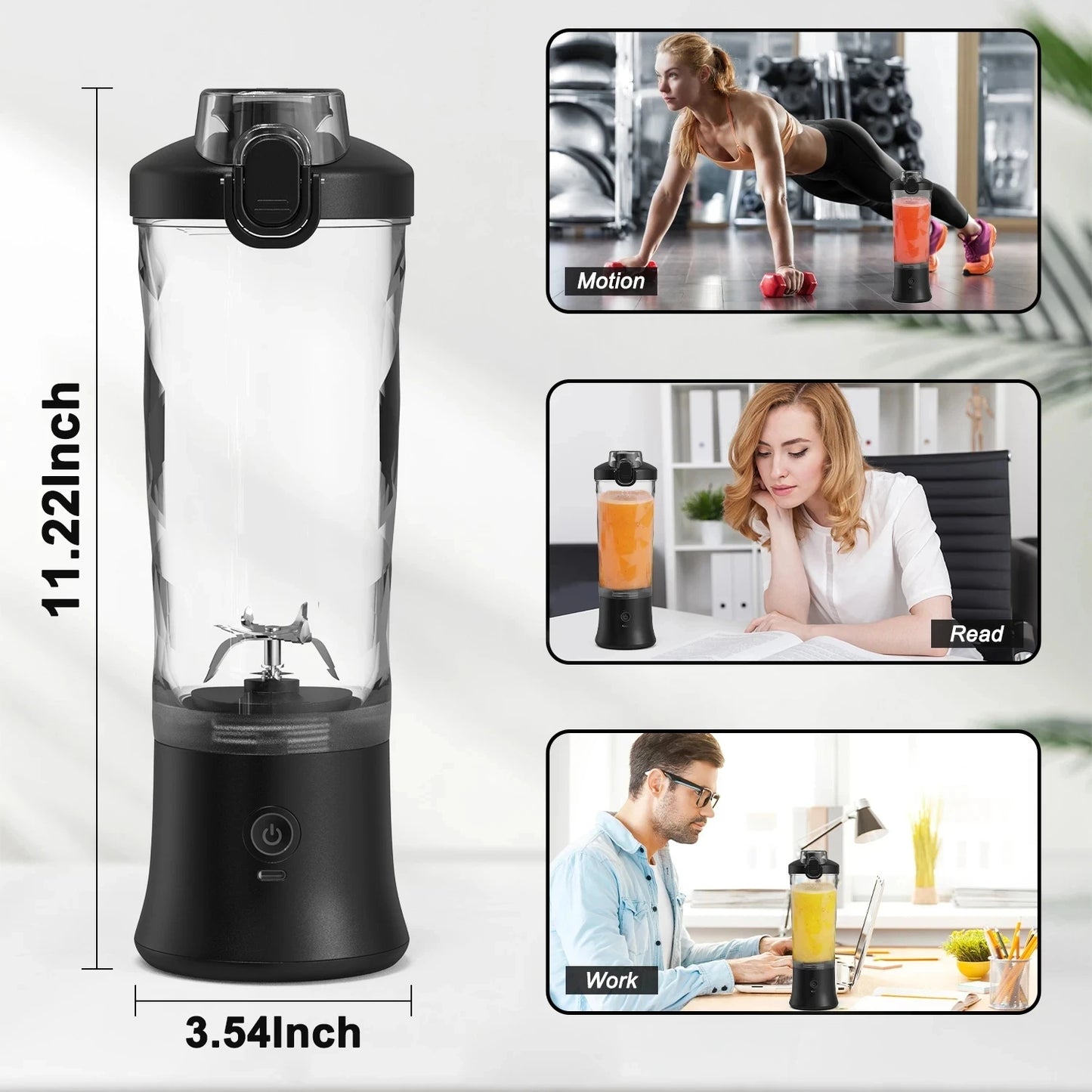 Portable Blender 600ML Electric Juicer Fruit Mixer