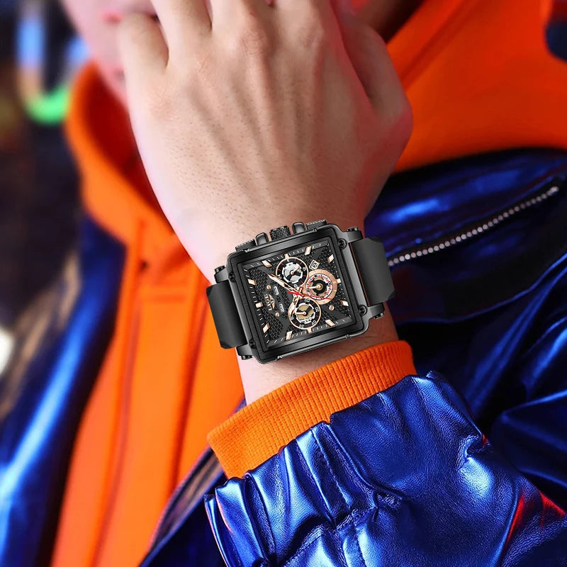 LIGE Square Man Watch