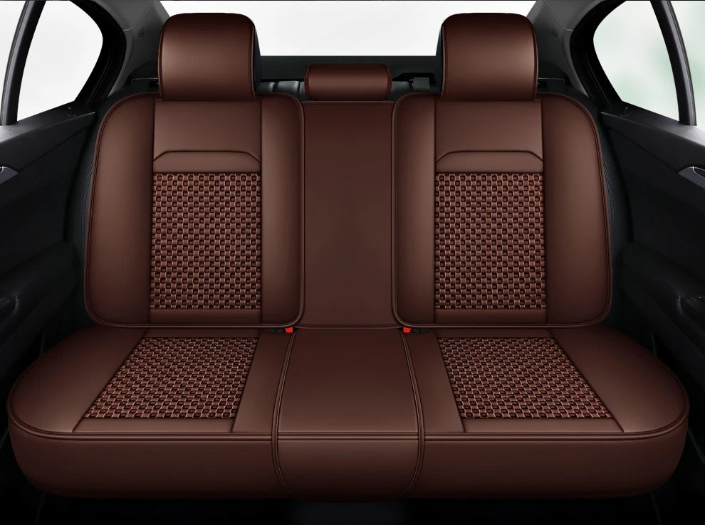 Luxury PU Leather & Ice Silk Car Seat Covers