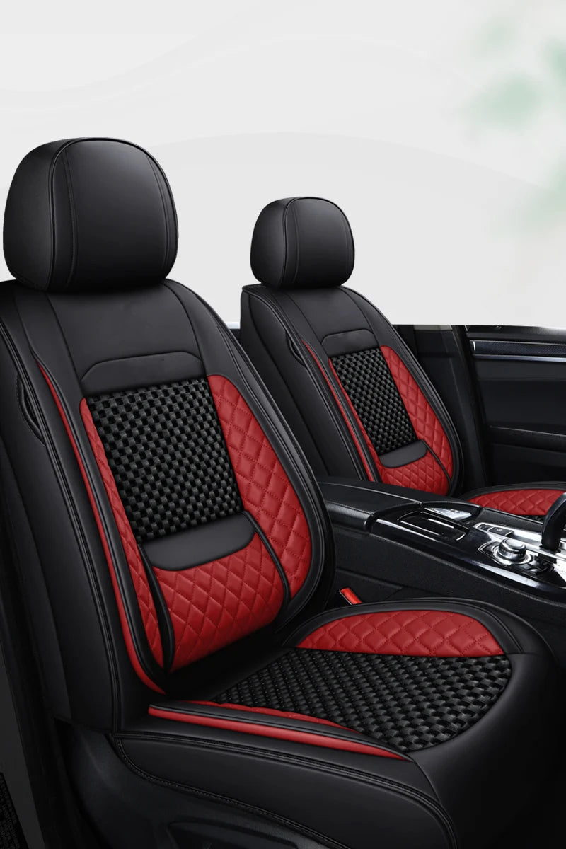 Luxury PU Leather & Ice Silk Car Seat Covers
