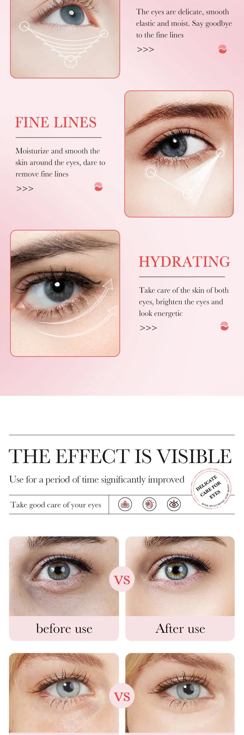 60pcs BIOAQUA Hyaluronic Acid Eye Mask Anti Dark Circles Eye Bags