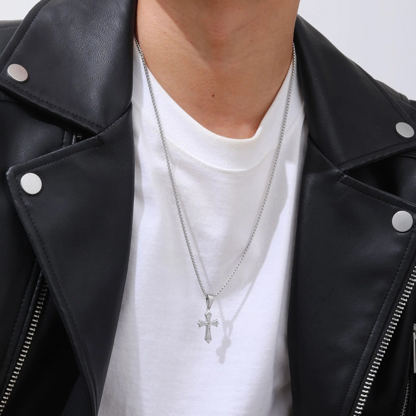 Cross Pendant Necklace for Men Boys,50/55/60cm