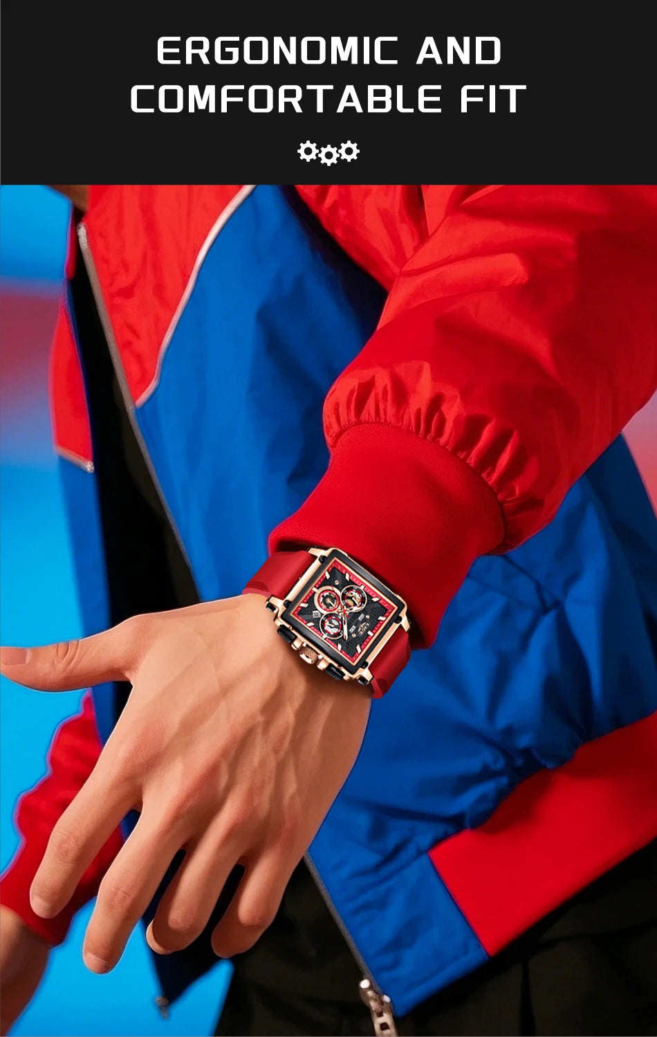 LIGE Square Man Watch