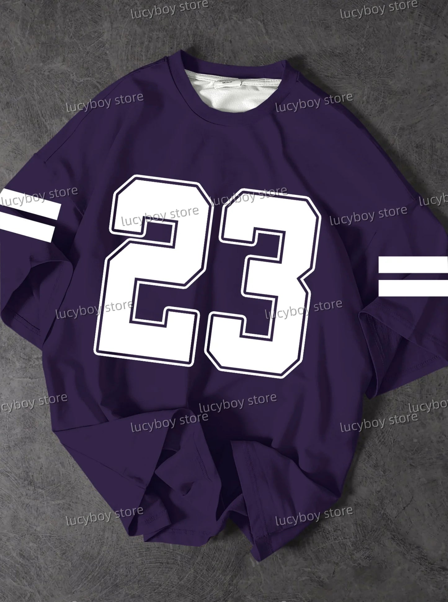 NO.23 Print  American Style T-Shirt