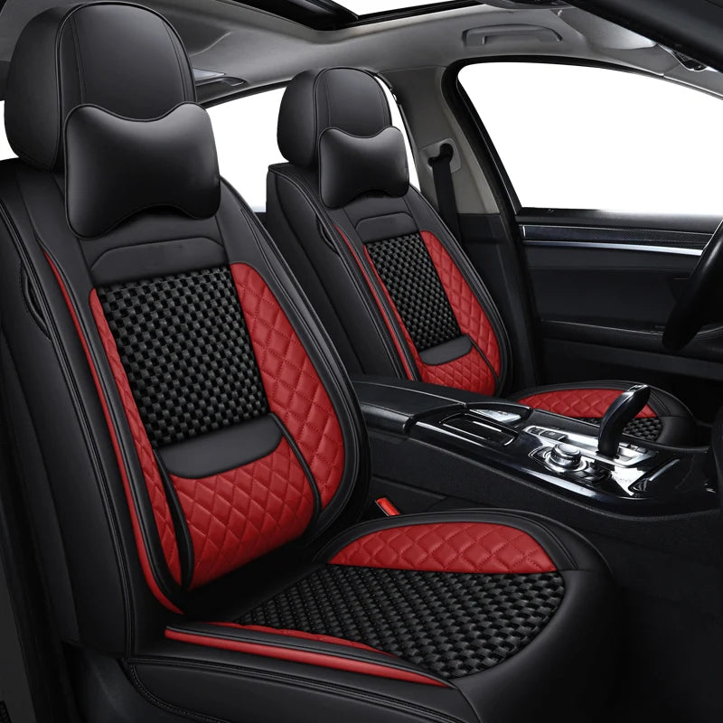 Luxury PU Leather & Ice Silk Car Seat Covers