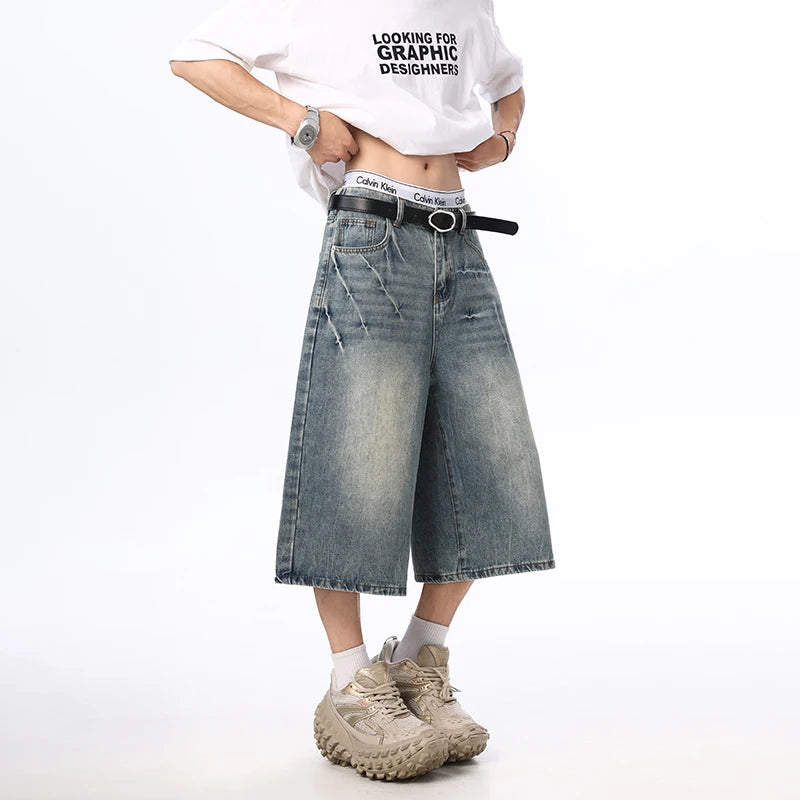 Summer New Mens Oversized Wide Shorts