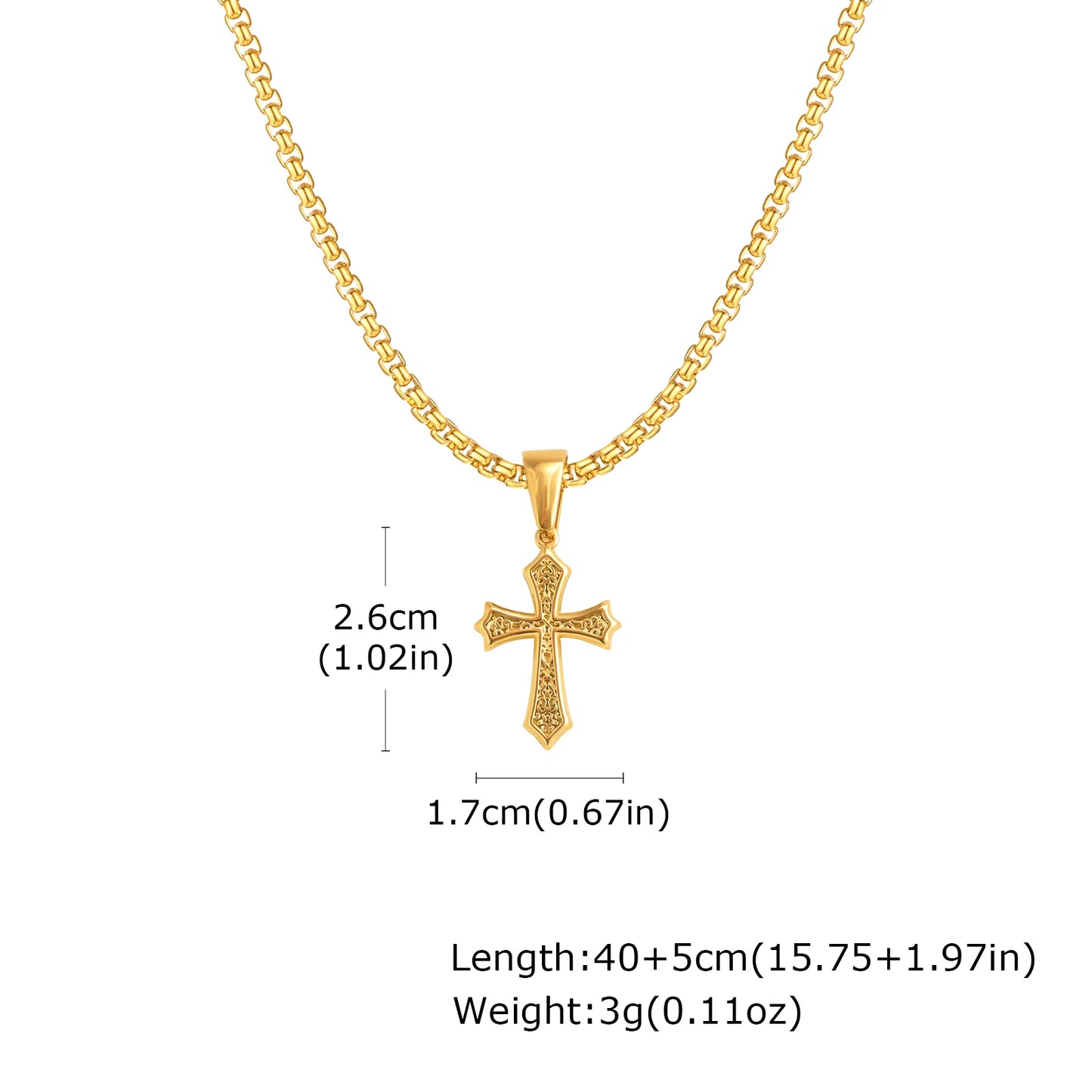 Cross Pendant Necklace for Men Boys,50/55/60cm