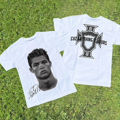 Cristiano Ronaldo Neymar Lionel Messi Football Superstar Portrait Printed Tee Men Cotton Loose Casual Short Sleeve Tshirt