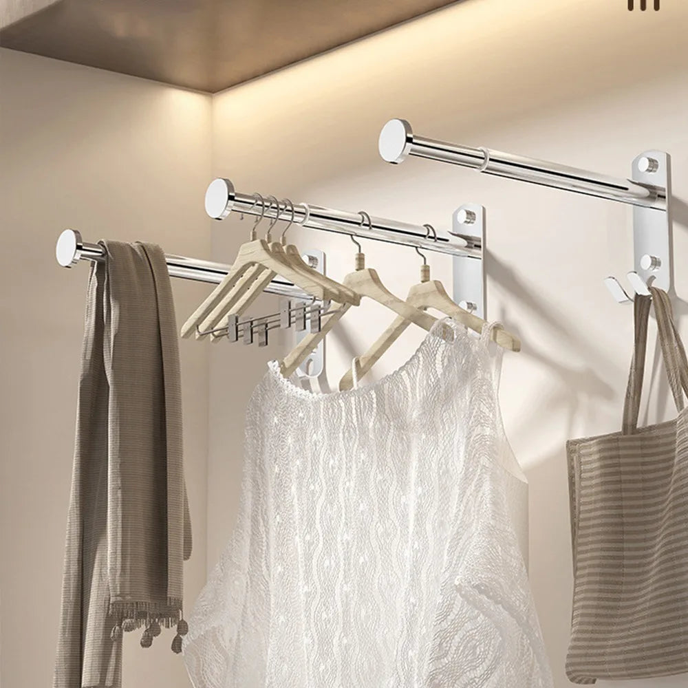 Foldable Wall Clothes Hanger Rack